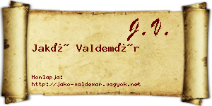 Jakó Valdemár névjegykártya
